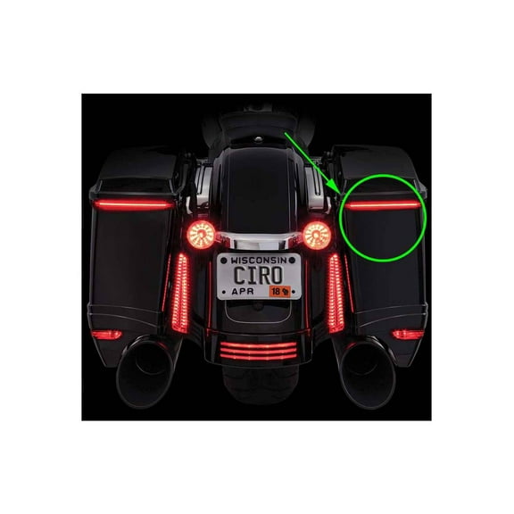 Ciro Bag Blades Red LED Lights Fits '10-'13 Harley Touring Models, All Red 40039