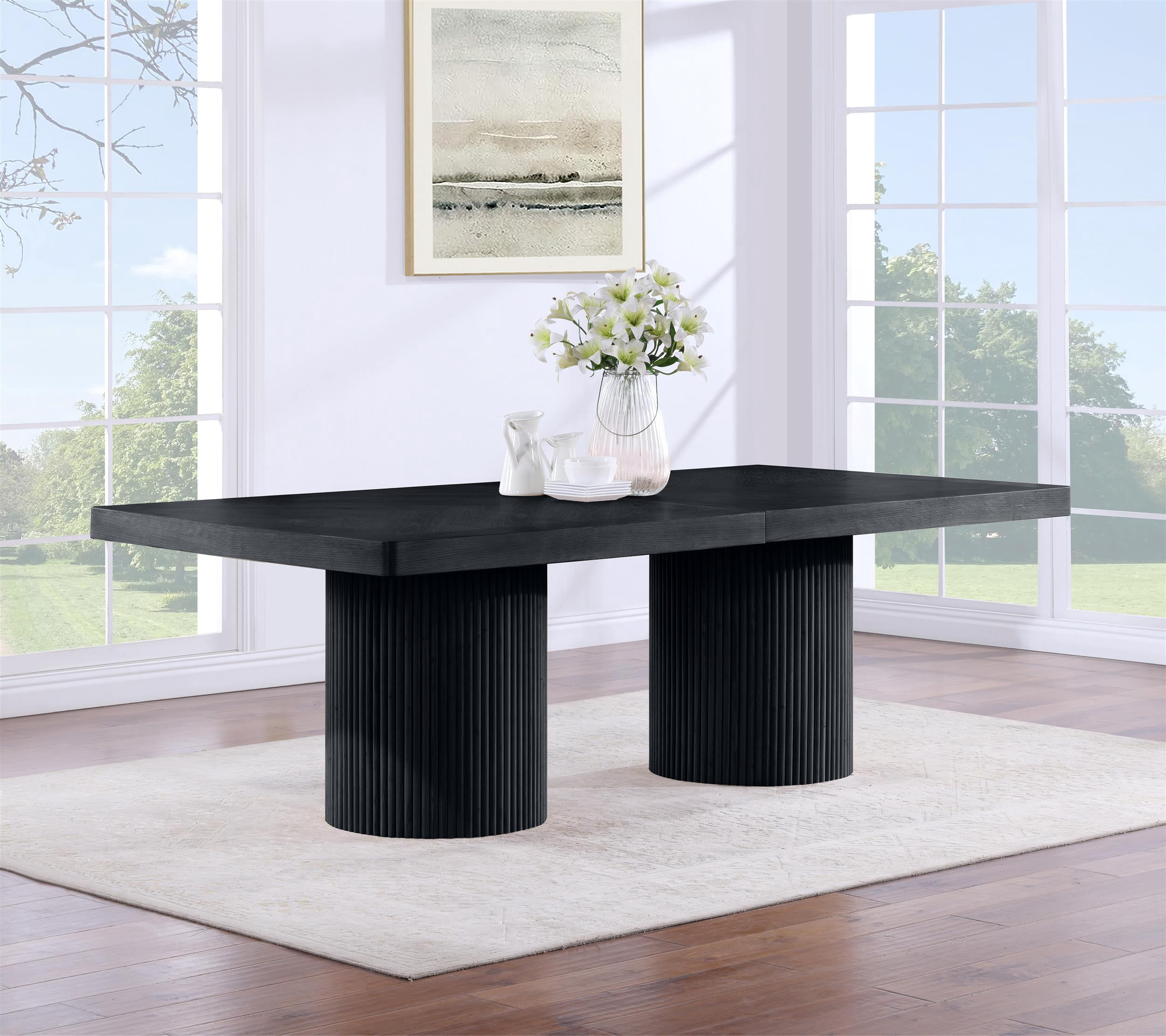 Meridian Furniture Belinda Black Acacia  with Veneer Dining Table