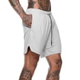 thumbnail image 3 of Shorts deportivos 2 en 1 para hombre Hombres 2-en-1 Entrenamiento Pantalones cortos para correr Deporte Cadera Fitness Ligero Gimnasio Yoga Entrenamiento Ropa deportiva Corbata Cinturón Cintura Pantal, 3 of 3