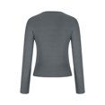 thumbnail image 5 of TKLPEHG Womens Long Sleeve Tops Casual Button Crew Neck Basic Tops Classic Solid Color Loose Lightweight Fashion Leisure Comfy Blouse (Gray,XXL), 5 of 7