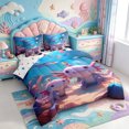 thumbnail image 2 of Manfei Colorful Axolotl 7-Piece King Bedding,Ocean Themed Amphibian King Bed in a Bag,Polkadot Reversible, 2 of 7