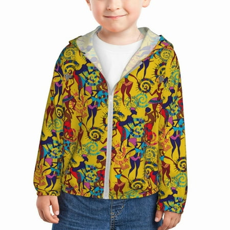 

Lukts Dancing African Womens Print Children s Long-Sleeved Sun Protection Clothing Hooded Sweatshirts for Boys and Girls Outdoor Sports-5 Years