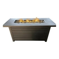 Pemberly Row Steel Propane/Natural Gas Fire Pit Table in Black
