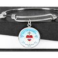 thumbnail image 2 of God Rule In Your Heart Circle Pendant Bangle Bracelet Stainless Steel or 18k Gold, 2 of 7