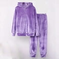 thumbnail image 5 of Oalirro Loungewear Set for Women 2 Piece Velour Homewear Fall Outfit Pullover Hoodie And Sweatpants with Pockets Women's Home Clothes, 5 of 9