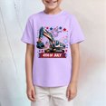 thumbnail image 2 of TOWED22 Boys Tops 5-16 Years Short Sleeve Crew Neck T-Shirts Basic Solid Color Tees(Purple,5-6 Y), 2 of 4