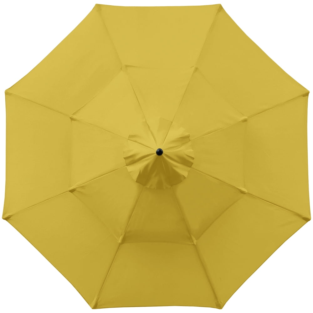 Ultrashades 9ft Patio Umbrella with Crank 3-Tier Pagoda Outdoor Market Umbrella with 8 Ribs, Yellow