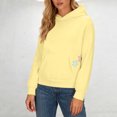 thumbnail image 2 of Ltctricy Hoodies for Women Soft Casual Long Sleeve Embroidered Hooded Sweatshirts Pullover Sweater Tops with Pockets(Yellow,Large), 2 of 7