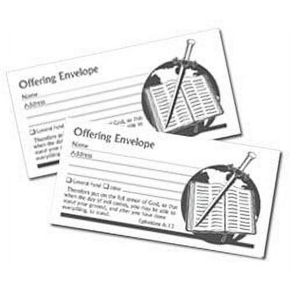 Offering Envelopes - Sword and Bible Design 100 Count