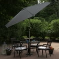 thumbnail image 3 of Northlight 9ft Solar Lighted Outdoor Patio Market Umbrella with Hand Crank and Tilt Gray, 3 of 8