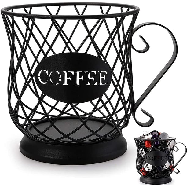 Cesta para cápsulas de café, organizador de cápsulas de café, cesta de almacenamiento de café, cesta de frutas para tazas de café, portacápsulas de café de diseño original, portavasos K, gran capacid TUNC Sencillez