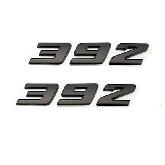 ZZ 2pcs 392 Emblems, 3D Badges Door Decal Logo for 392 Nameplate (Black)
