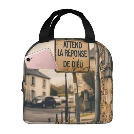Insulated Lunch Bag for Women Men - Rustic French Signpost Leakproof Cooler Lunch Box for Women Men  Lunch Tote Bags for Work School Picnic Travel