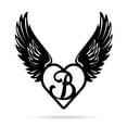 thumbnail image 2 of RealSteel Heart with Angel Wings Monogram – Metal Wall Art with Custom Initial (J-18), 2 of 11