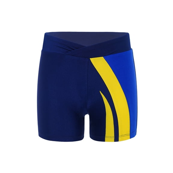 Hansber Gymnastics Shorts for Boys Girls Cheer Dance Bottoms Tumbling Athletic Sports Yoga Running Activewear Navy Blue 6