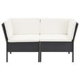 thumbnail image 3 of vidaXL 6 Piece Garden Lounge Set with Cushions Poly Rattan Black, 3 of 5