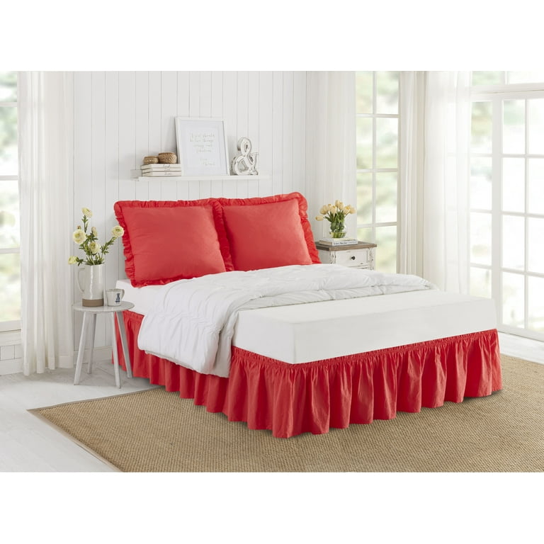 The Pioneer Woman Coral Cotton Swiss Dot 3-Piece Bedskirt