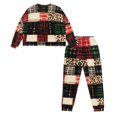 thumbnail image 5 of Yuyamidu Buffalo Grid Long Sleeve Pajamas Set Size L 2 Piece Leopard Print Sleepwear Top and Pants with Pockets Christmas Pjs Pajama Women Sports Outfits, 5 of 7
