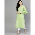 thumbnail image 3 of Pannkh Women's Printed Chambray Kurta With Bell Sleeves, 3 of 10