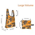 thumbnail image 2 of Shopping Bag 17.5×4.5×15in Crack Resistant Waterproof Super Large Capacity Reusable Extended Handle Can Be Carried Or One Shoulder Texture Camo Army Orange_2, 2 of 8