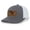 Charcoal/White, variant on Flying Eagle Engraved Leather Patch Mens Trucker Hat Baseball Cap, Black/Black