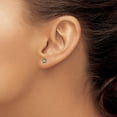 thumbnail image 3 of Auriga Fine Jewelry 14K Yellow Gold December Blue Crystal Birthstone Flower Stud Earrings for Women, 3 of 6