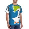 thumbnail image 2 of Bixox Men's Goose Holding an Umbrella Printed Short Sleeve Skinny Athletic T-Shirt, 2 of 6