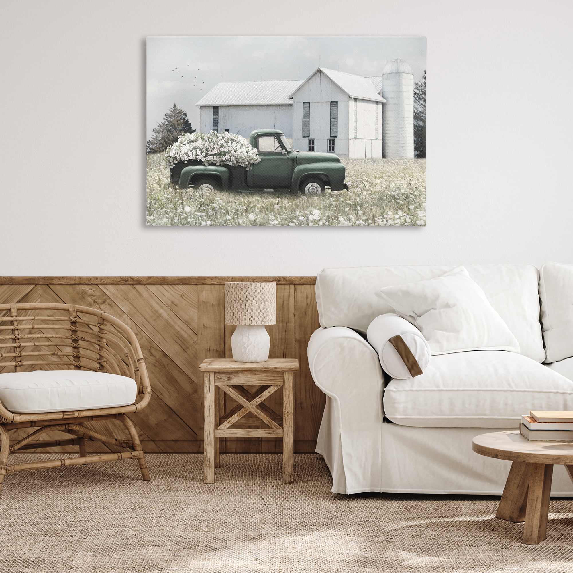 Stupell Industries Rustic Barn & Truck Plants & Flowers Photography Wrapped Canvas Art Print Wall Art, 45 x 30