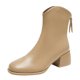 thumbnail image 1 of NECHOLOGY Botas Mujer Zapatos Botines para mujer Moda mujer cuero artificial Color sólido otoño suela gruesa tacones cuadrados cremallera botines cortos zapatos de punta redonda (Khaki, 9), 1 of 5