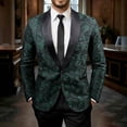 thumbnail image 2 of qelini Blazer Jacket for Men Big and Tall V Neck Long Sleeve Stylish Formal Evening Wedding Performance Outerwear Blazer Solid Color Cloth for Fall Winter Daily Wear, 2 of 8
