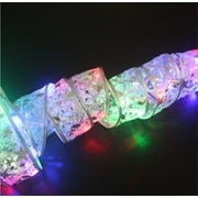 RXIRUCGD Christmas Decoration LED Ribbon Lights Christmas Tree Ornaments DIY Lace Bow String Lights Decoration