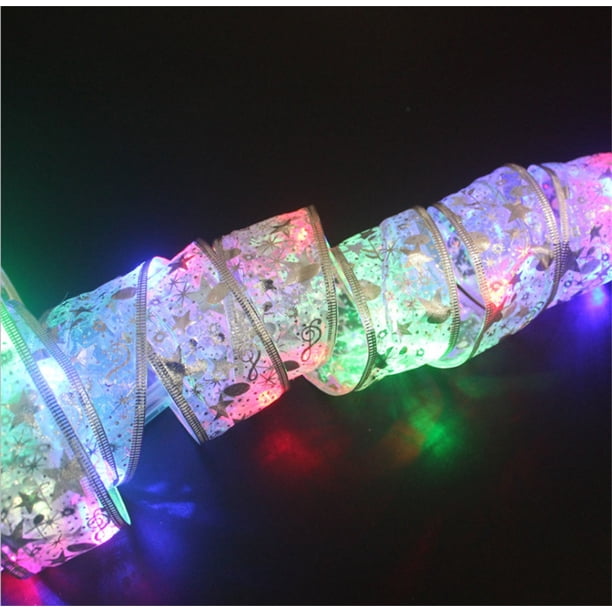 Decoración de Navidad Luces de cinta LED Adornos de árbol de Navidad DIY Arco de encaje Cadena de luces Decoración Wmkox8yii gf8777