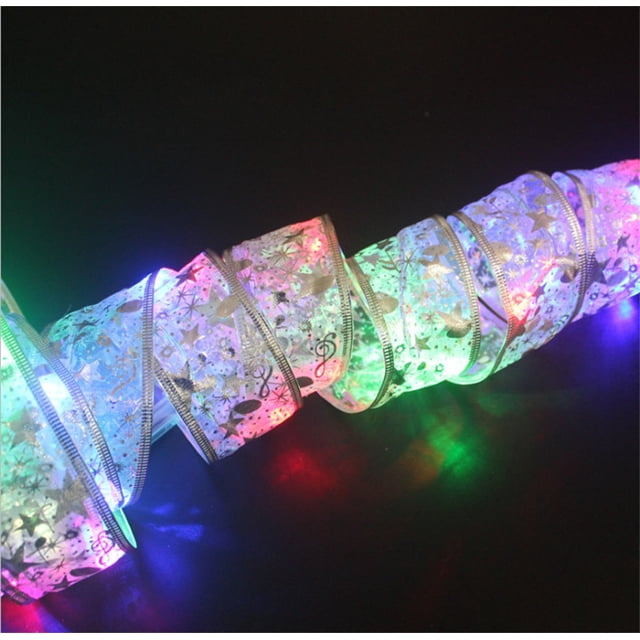 Xihbxyly Luces Led Navideñas de Cinta, Diseño de Lazo de Encaje, Luces a Pilas, Adornos Románticos para El Árbol, Decoración Cálida para Las Fiestas, Perfectas para Árboles de Navidad, Regalos, Bodas