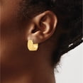 thumbnail image 3 of Ss/Gold Plated Sterling Silver Gold-Plated Brushed And Hollow Square Hoop Earrings (Width 14.4) (Length 15.5) - Jbsp, 3 of 5