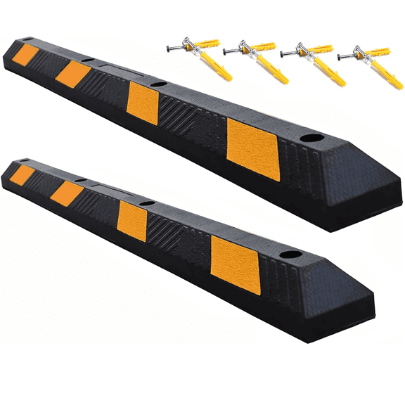 BESEA 2 Pack Parking Stopper for Garage, 6 FT Rubber Parking Block Garage Floor Stopper, Safe Parking