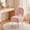 Pink-Teddy fleece-15"D x 13.4"W x 30"H, variant on Vanity Stool Chair with Folding Backrest, Hidden Storage, 280 Lbs,Furry Padded Ottoman for Bedroom & Living Room