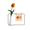 thumbnail image 1 of Monje de referencia Tarjeta de jarrón artificial de tulipanes, 1 of 3