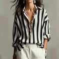 thumbnail image 2 of Horkkom Striped Shirt Women Long Sleeve Button Down Shirts Casual Loose Work Dress Shirts XXL, 2 of 7