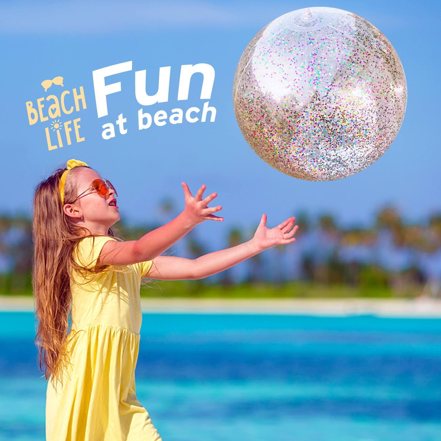 5 Pack Beach Ball Jumbo Pool Toys Balls Giant Confettis Glitters Inflatable Clear Beach Ball Swimming Pool Water Beach Toys Outdoor Summer Party Favors for Kids Adults 