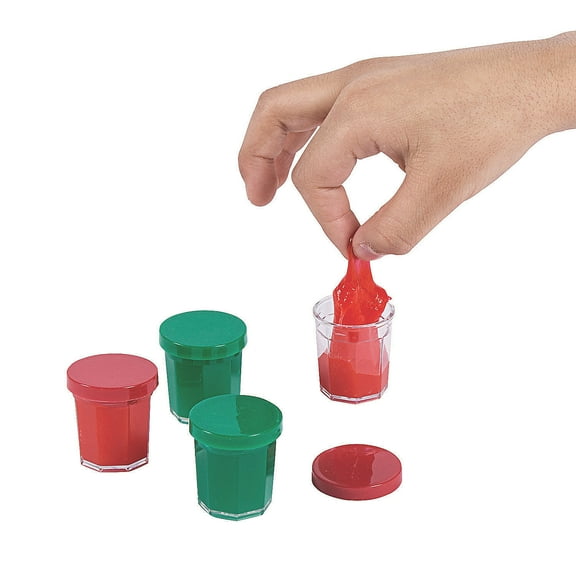 Red And Green Holiday Slime - Party Favors - 48 Pieces