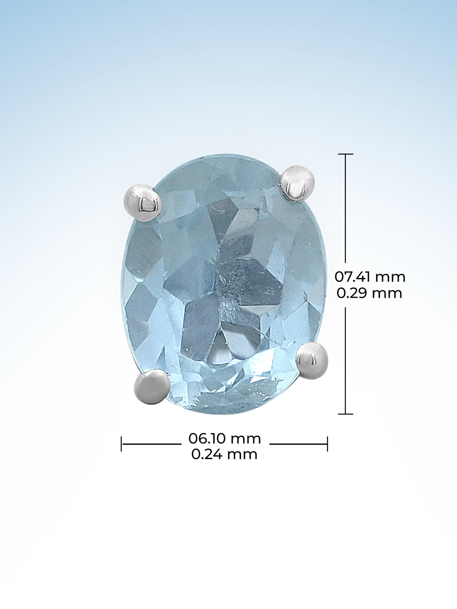JewelersClub 4.50 CTW Sky Blue Topaz Stud Earrings – Sterling Silver (.925)| Hypoallergenic Studs for Women – Oval Cut Set with Push Backs
