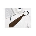 thumbnail image 5 of INSPIRE CHIC Father's Day Men's Pre-Tied Zipper Tie Solid Color Formal Casual Adjustable Wide Tie Brown 35cm/13.8', 5 of 6