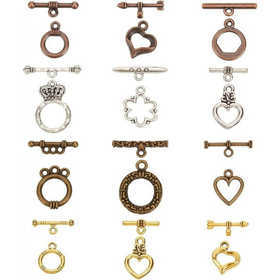 1set 120 sets 12 style 4 Assorted colors Alloy Toggle TBar Clasps Findings Jewelry Making