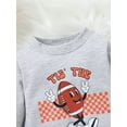 thumbnail image 4 of Seyurigaoka Baby Boys Girls Football Season Romper Tops Casual Long Sleeve Round Neck Cartoon Letter Print Bodysuit for 0-24M Toddler Kids, 4 of 8