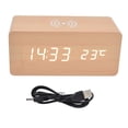 thumbnail image 2 of Reloj Despertador Digital, Carga Inalámbrica, Detección Automática De Temperatura, Reloj Electrónico LED Con 3 Configuraciones De Alarma, Para Oficina En Casa, 2 of 7