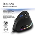 thumbnail image 2 of Wired Vertical Ergonomic Gaming Mouse with 5D Rocker, 10000 DPI, 11 Programmable Buttons & RGB Lighting, USB Gaming Mouse for PC Laptop Computer, 2 of 7