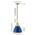 thumbnail image 5 of Evelyn&Zoe Madison 12" Wide Pendant with Metal Shade in Blue/Brass/Blue, 5 of 7