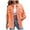 Orange, variant on Frostluinai Womens Oversized Denim Jacket Long Sleeve Ripped Denim Coats Button Down Lapel Collar Jean Jacket Loose Fit Jean Coat with Pocket