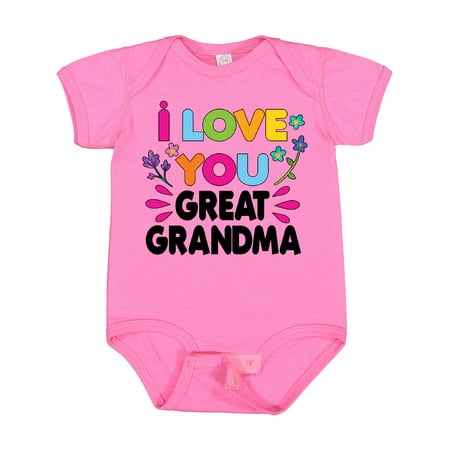 

Inktastic I Love You Great Grandma with Flowers Girls Baby Bodysuit