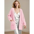 thumbnail image 5 of DAKIMOE Sleep Cardigans Robe Bed Jackets for Women Cozy Sherpa Coat House Jacket Loose Oversized Fleece Fuzzy Outwear, S-XXL, 5 of 8